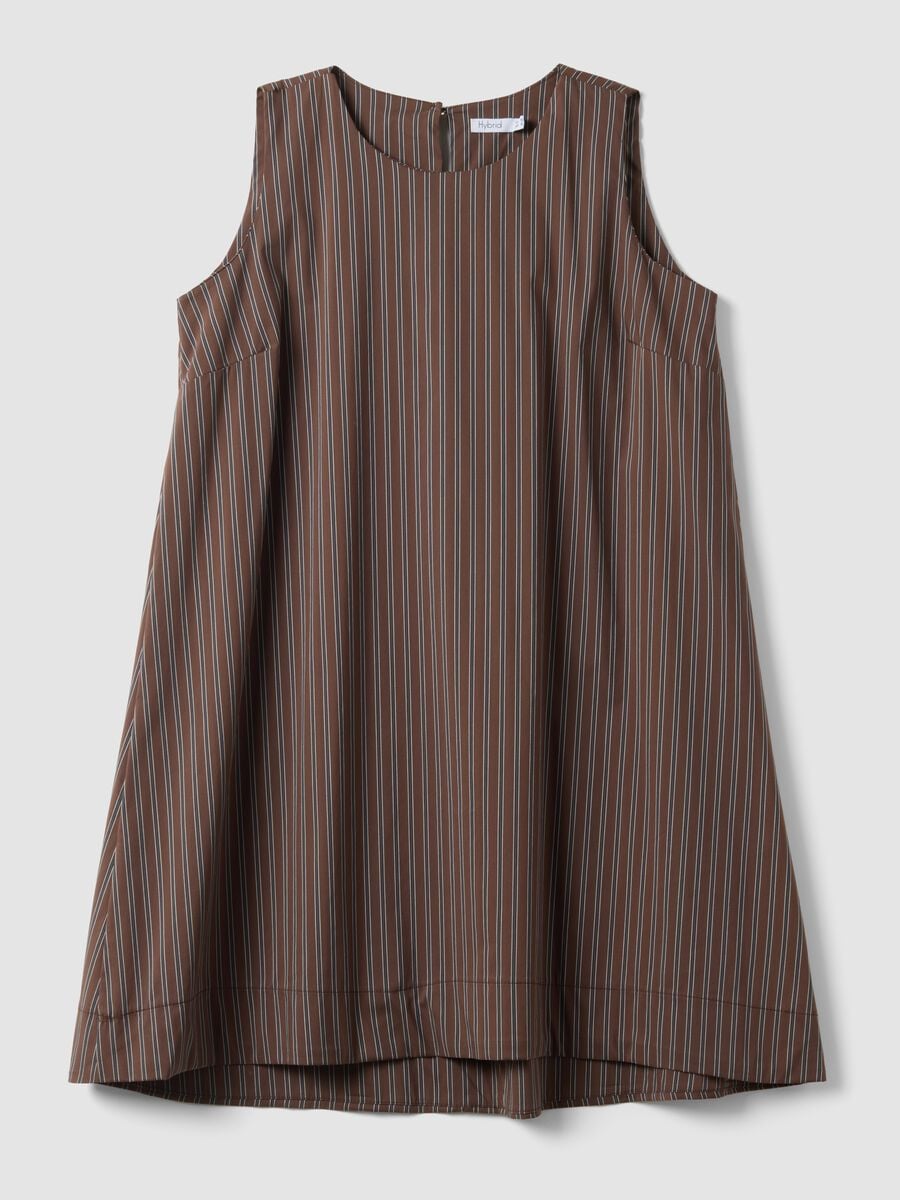 Abito marrone a righe in cotone elasticizzato_4