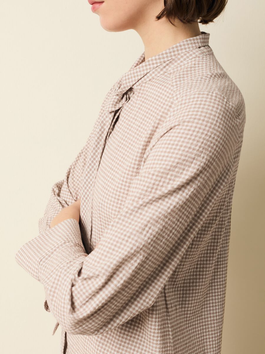 Check blouse with foulard_0