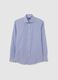 Slim fit blue cotton blend shirt_4