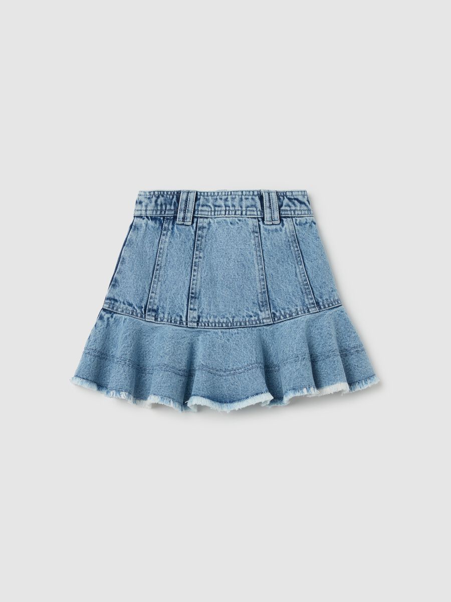 Denim miniskirt with flounce_1