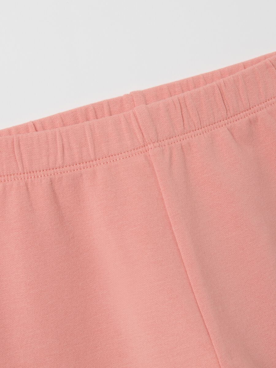 Girls' pink slim fit stretch cotton leggings_2