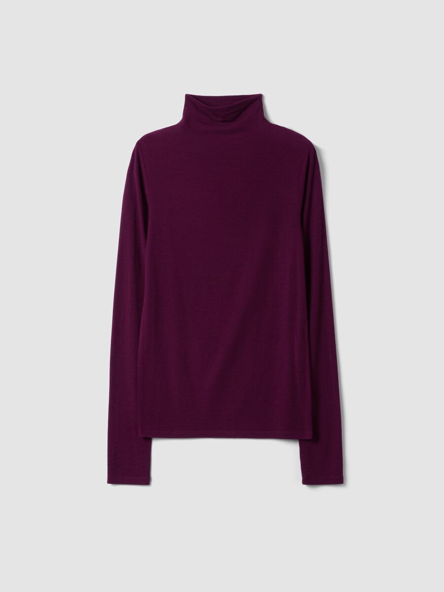 T-shirt viola in modal e cashmere elasticizzato regular fit_4