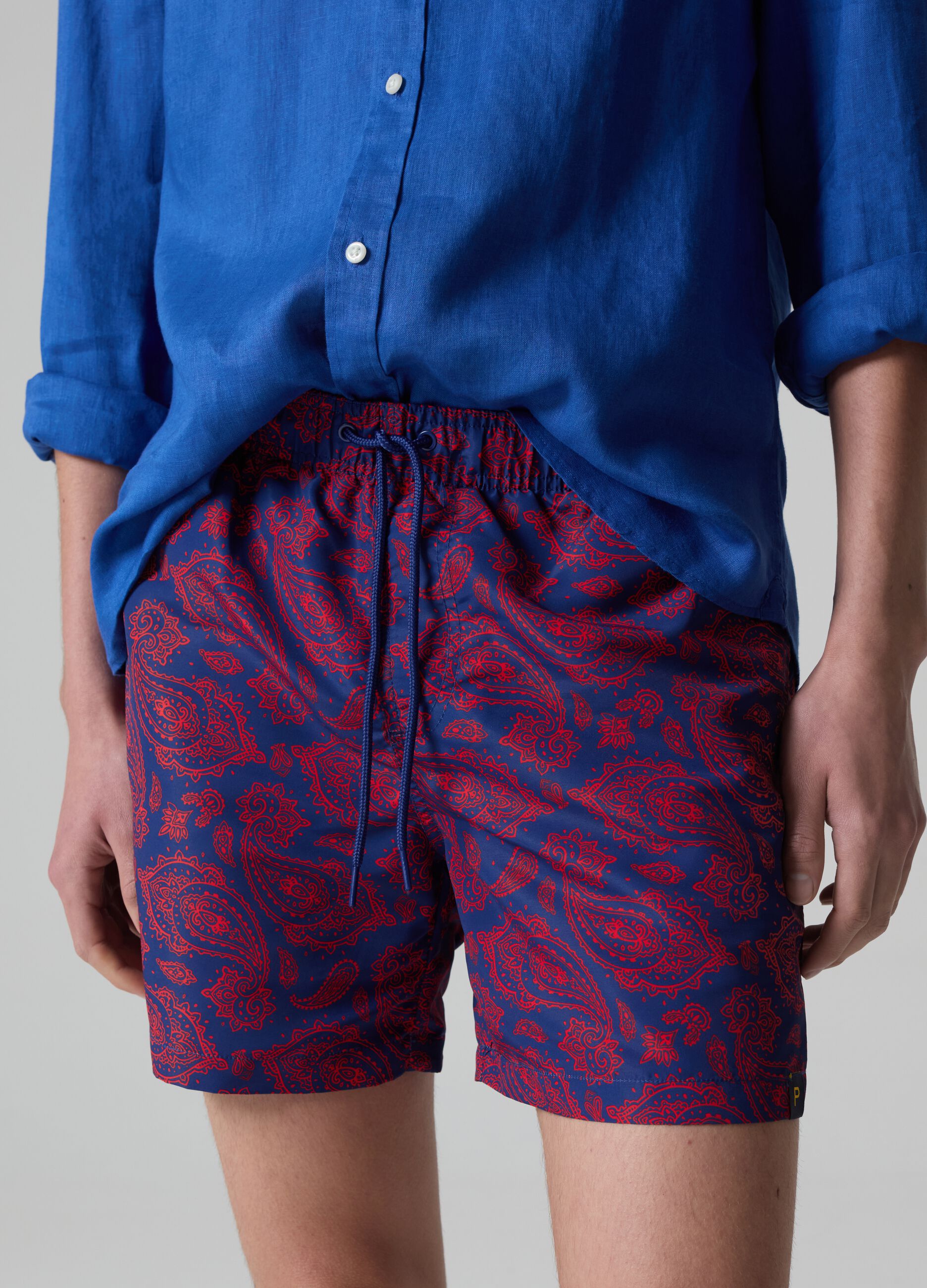 Costume bermuda con coulisse stampa paisley