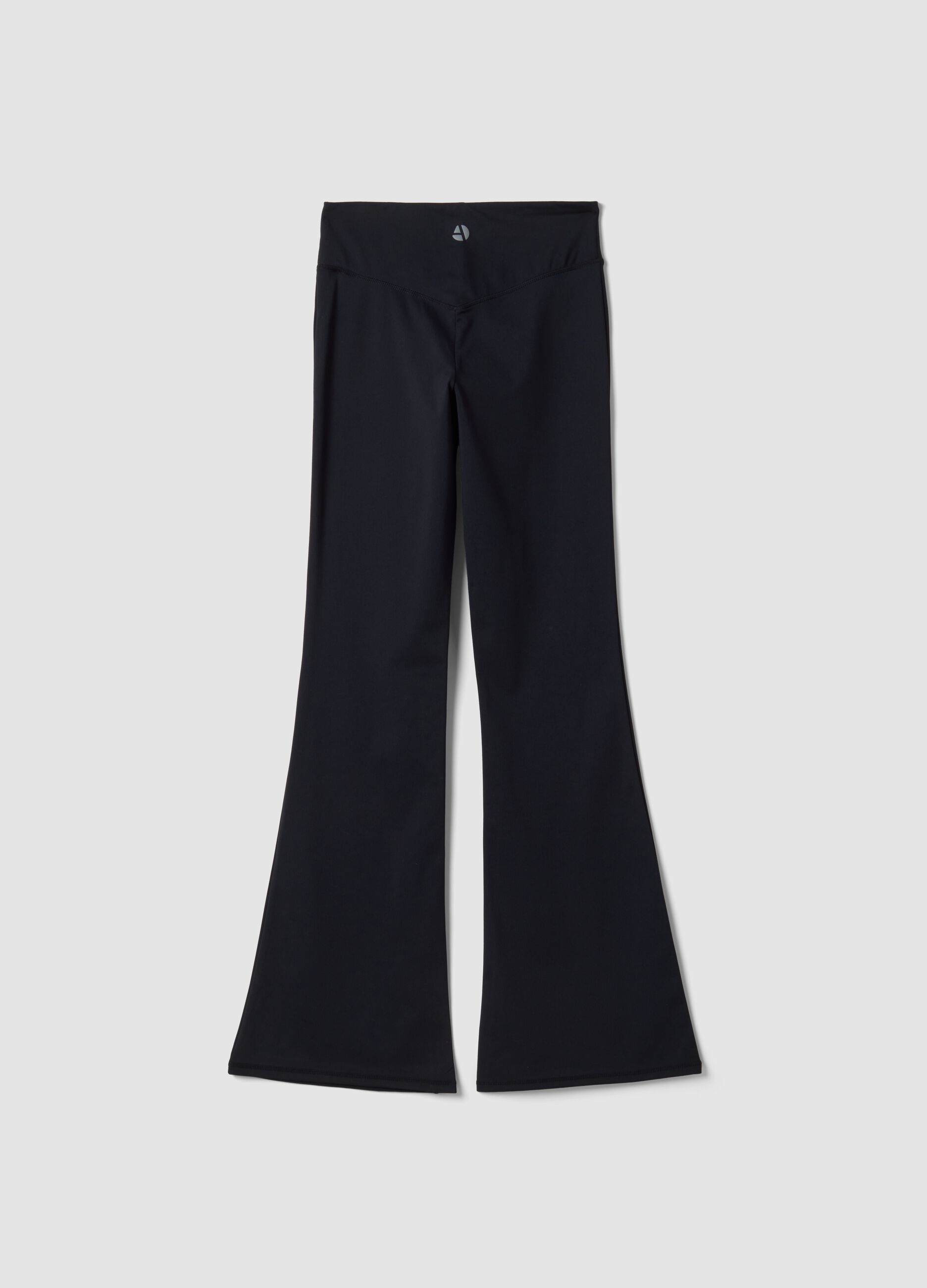 Black flared leggings in breathable stretch fabric ALTAVIA STUDIO