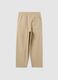 Boys' Beige Linen Regular Fit Trousers with Elastic Waist_4