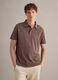 Polo marrone a maniche corte in puro cotone regular fit_0