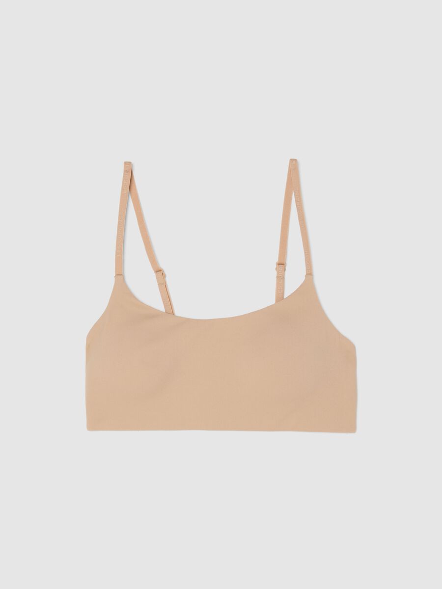 Beige bralette bra with removable padding_0