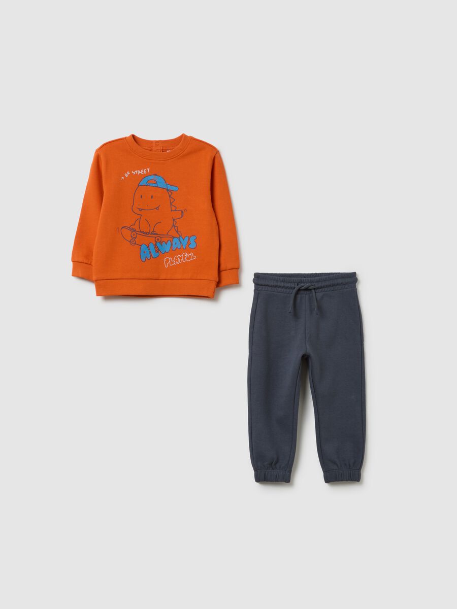 Child's orange pure cotton sweatshirt and trousers set_0