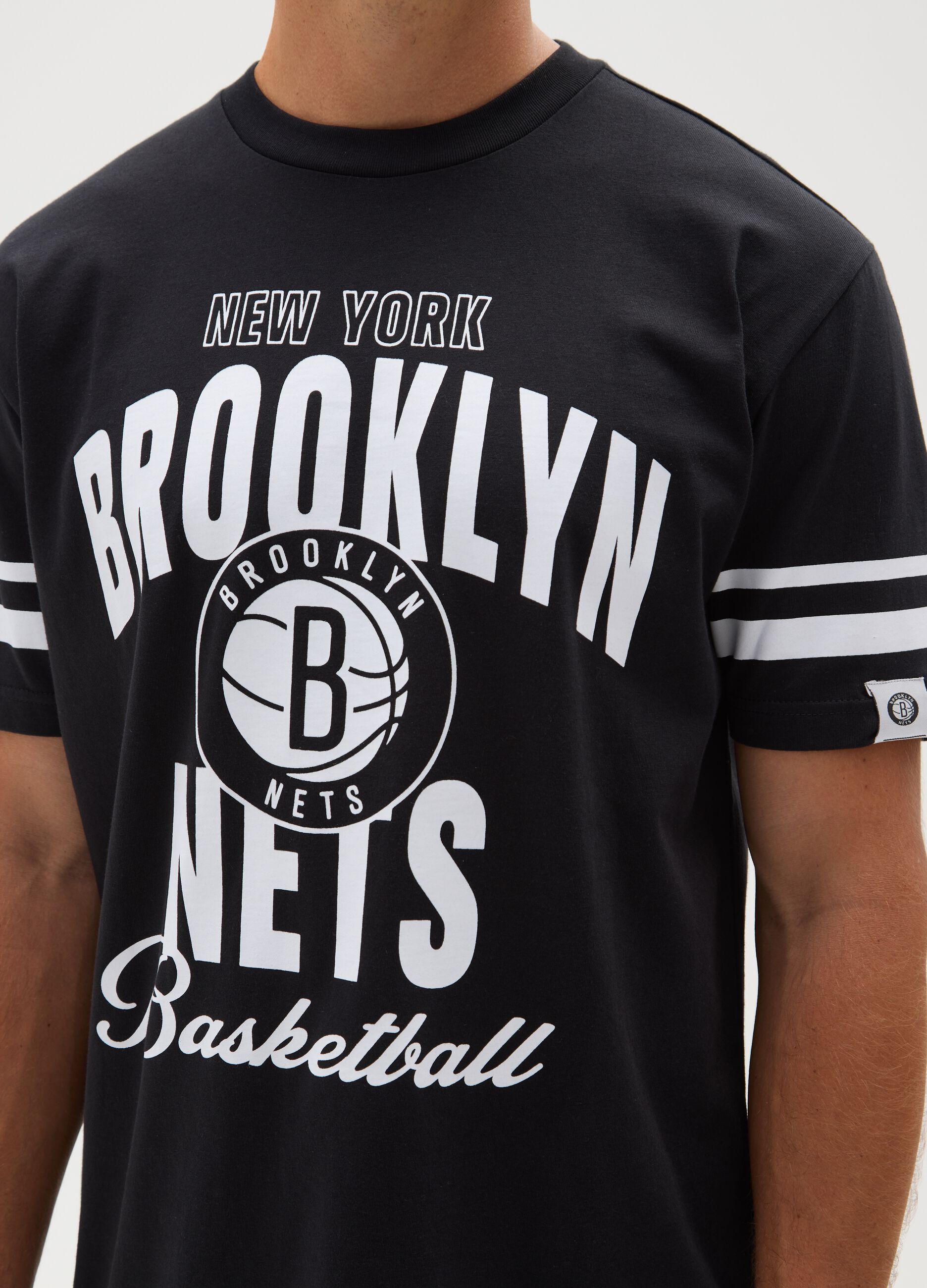 T-shirt in puro cotone multicolor con stampa NBA