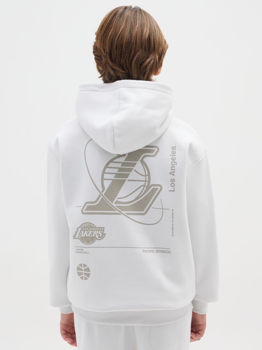 Children's white cotton blend sweatshirt regular fit Los Angeles Lakers_1