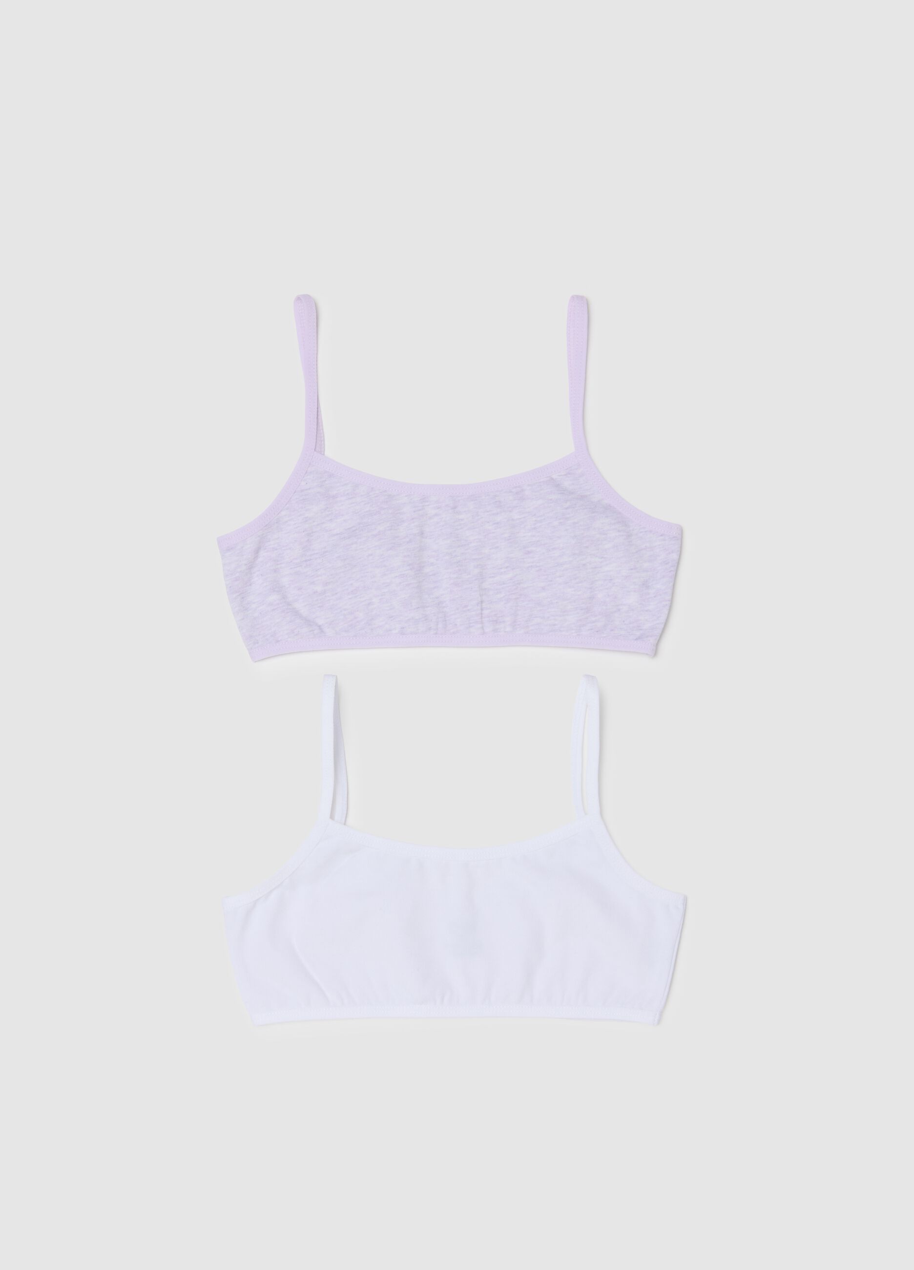 Girl's comfortable multi-colour bra twin pack in stretch cotton