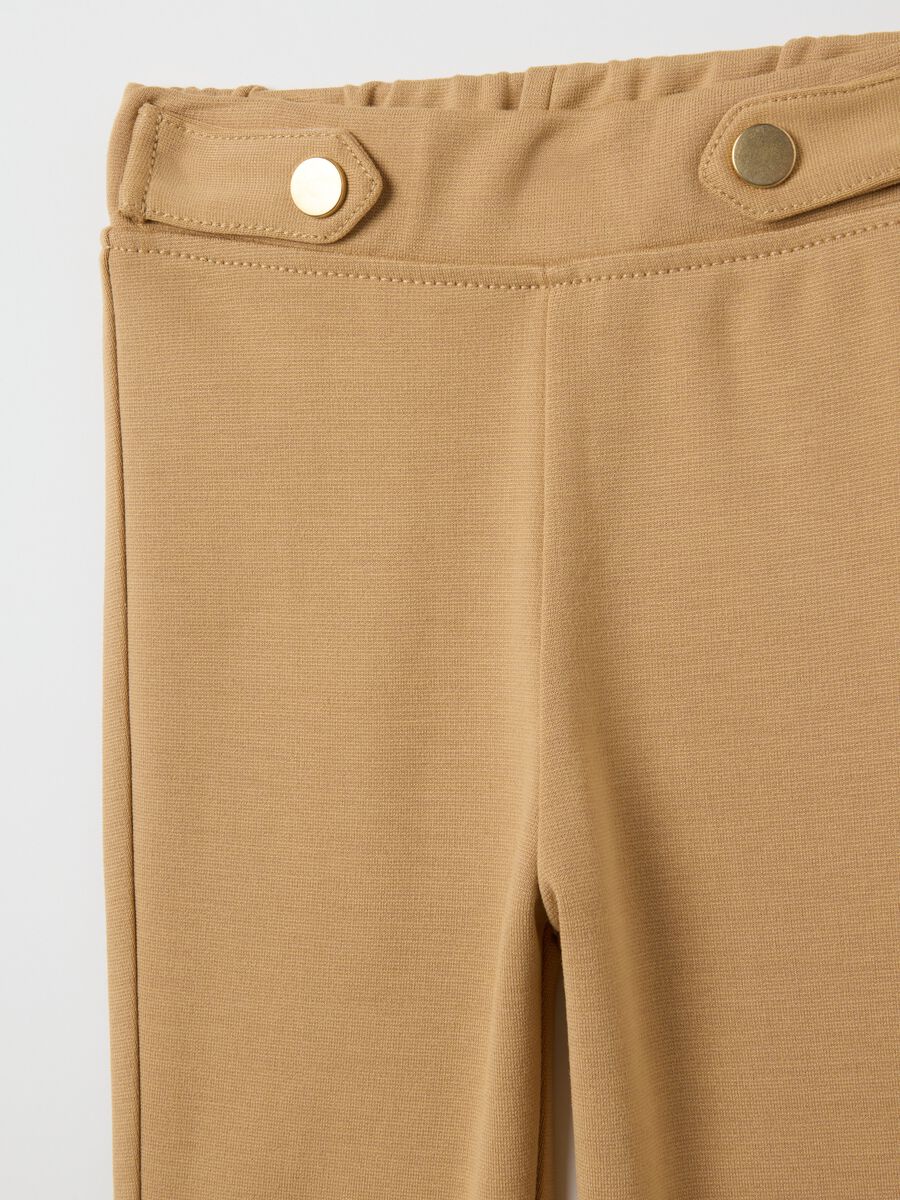 Beige Flare Leggings for Girls_2