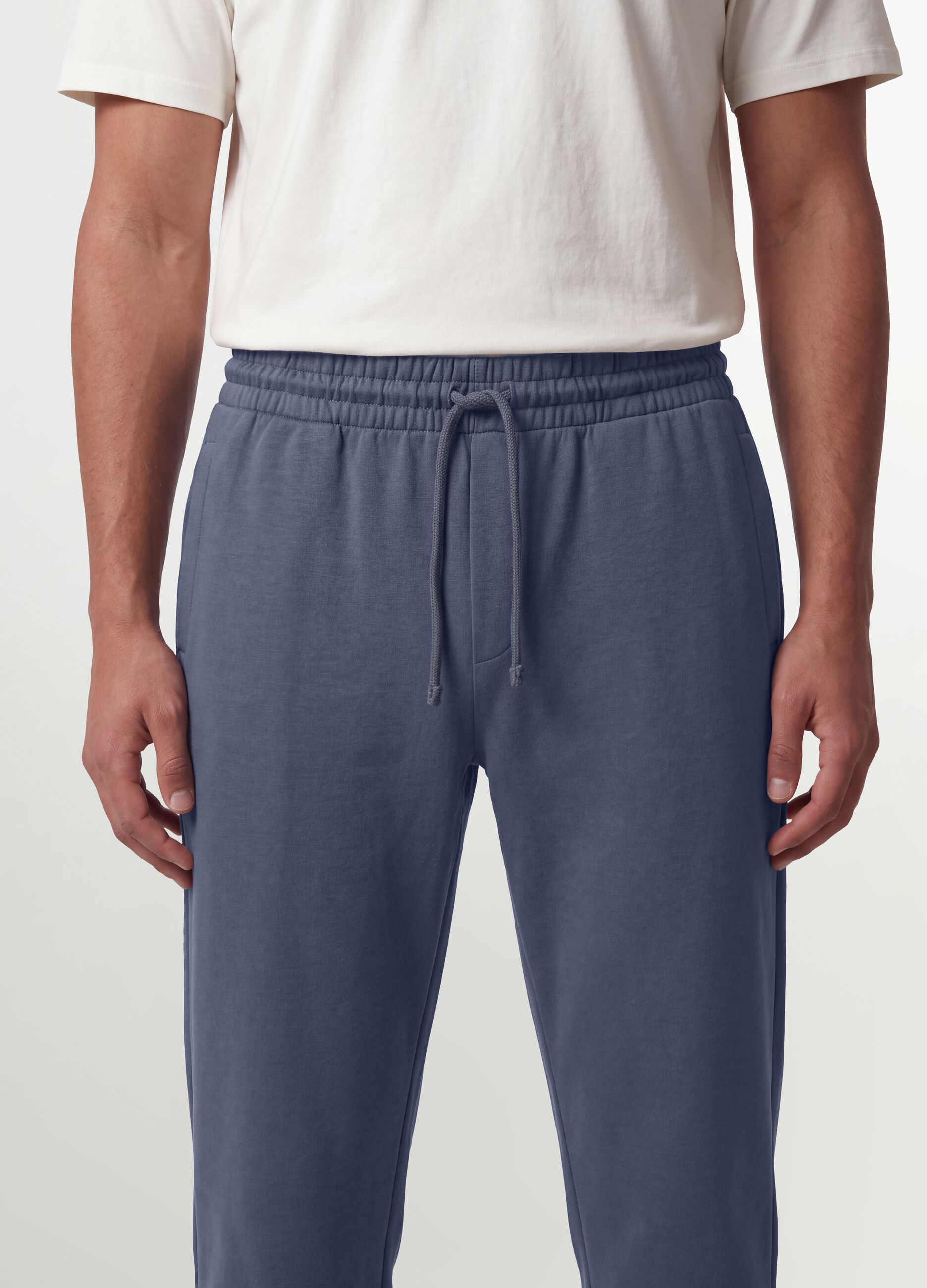 Grey cotton-blend joggers, regular fit