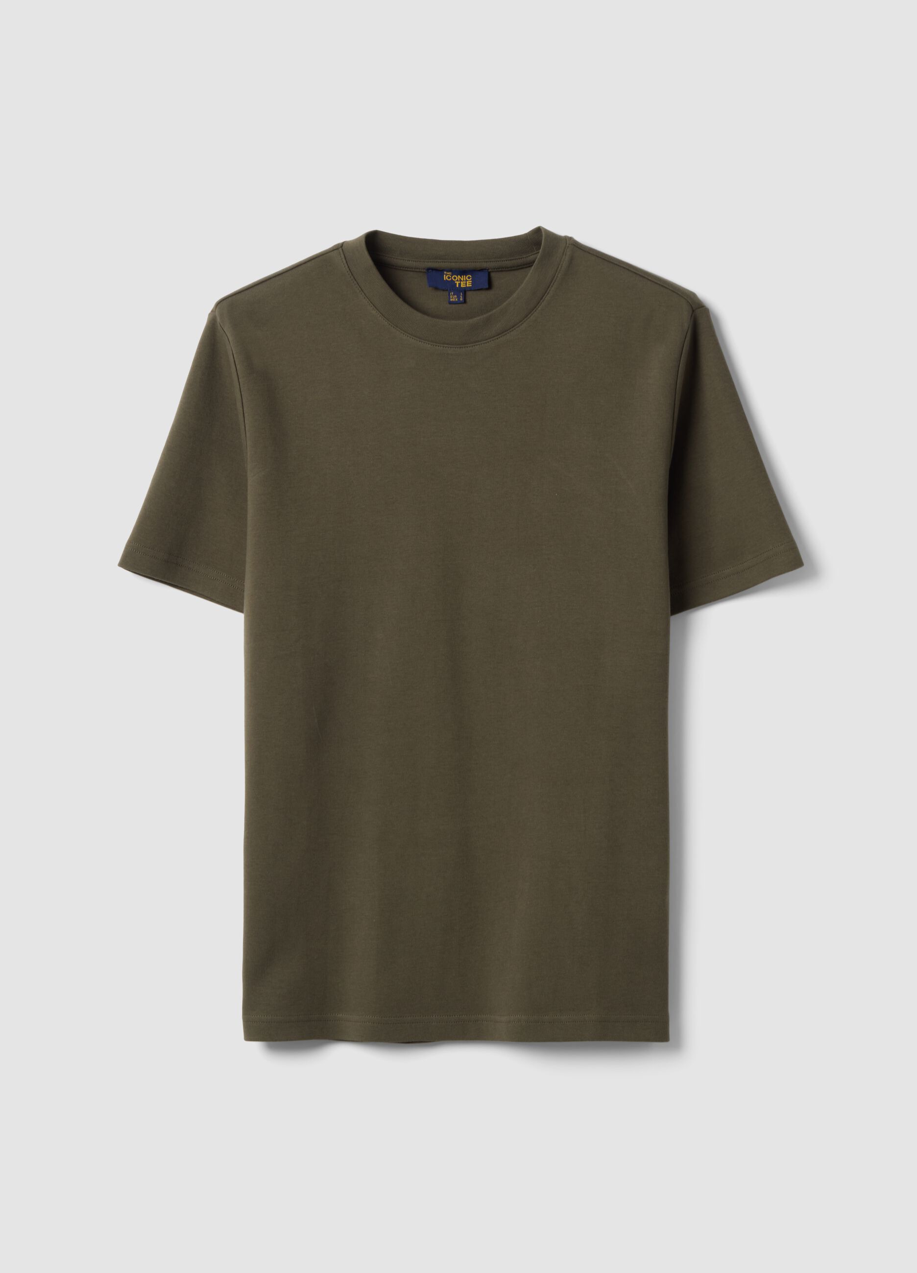 Green pure cotton short-sleeve regular-fit T-shirt