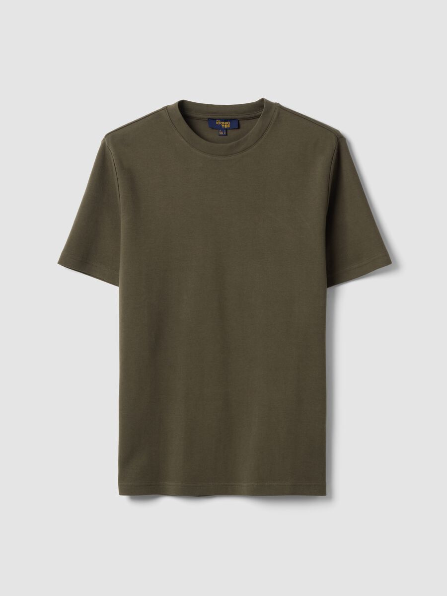 Green pure cotton short-sleeve regular-fit T-shirt_4