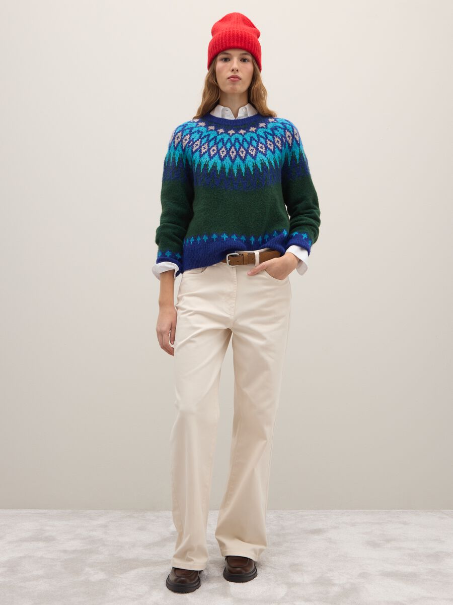 Multicolour Jacquard Pattern Pullover_2