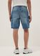 Regular-fit pure cotton blue denim Bermuda shorts_2