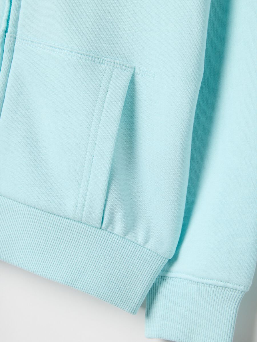 Girls' blue hoodie with zip made from pure cotton, regular fit_2