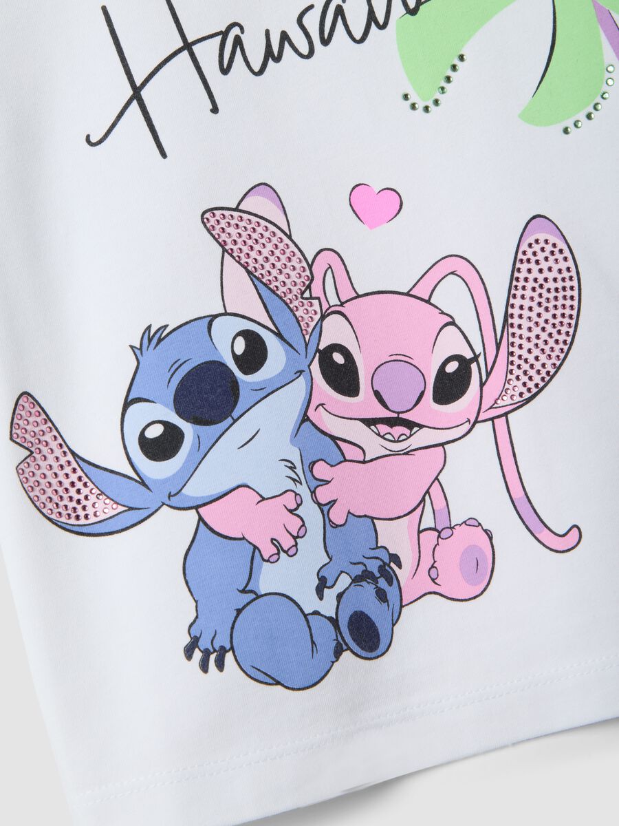 T-shirt in cotone elasticizzato bianca da bambina regular fit_3