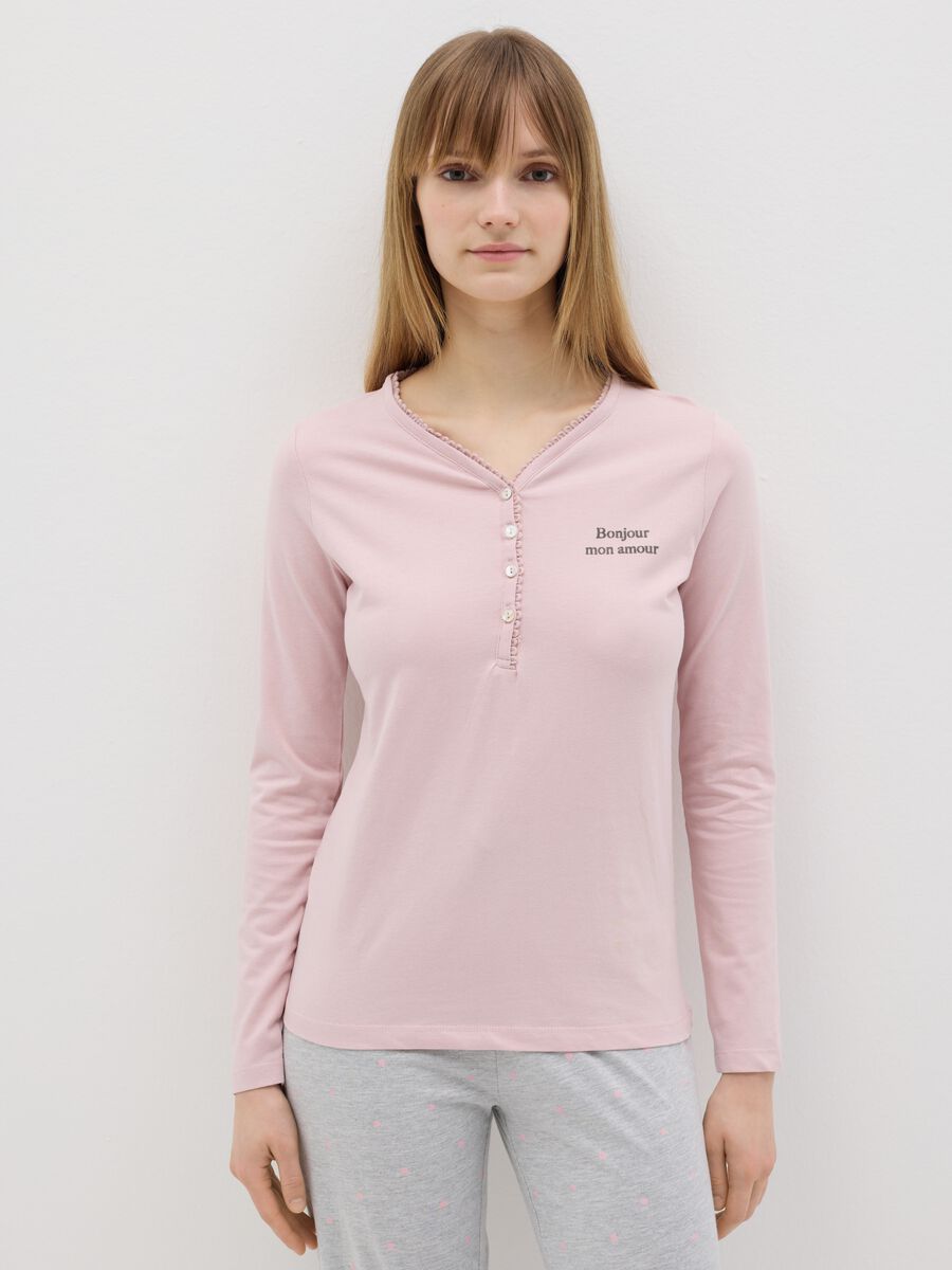 Cotton pyjamas with granddad neckline_1