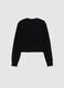 Girls' black crew neck sweater with cable pattern, regular fit_4