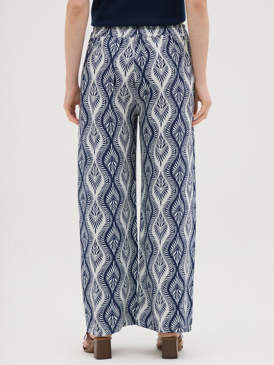Women's Palazzo Trousers in Multicolour Viscose - Regular Fit_3