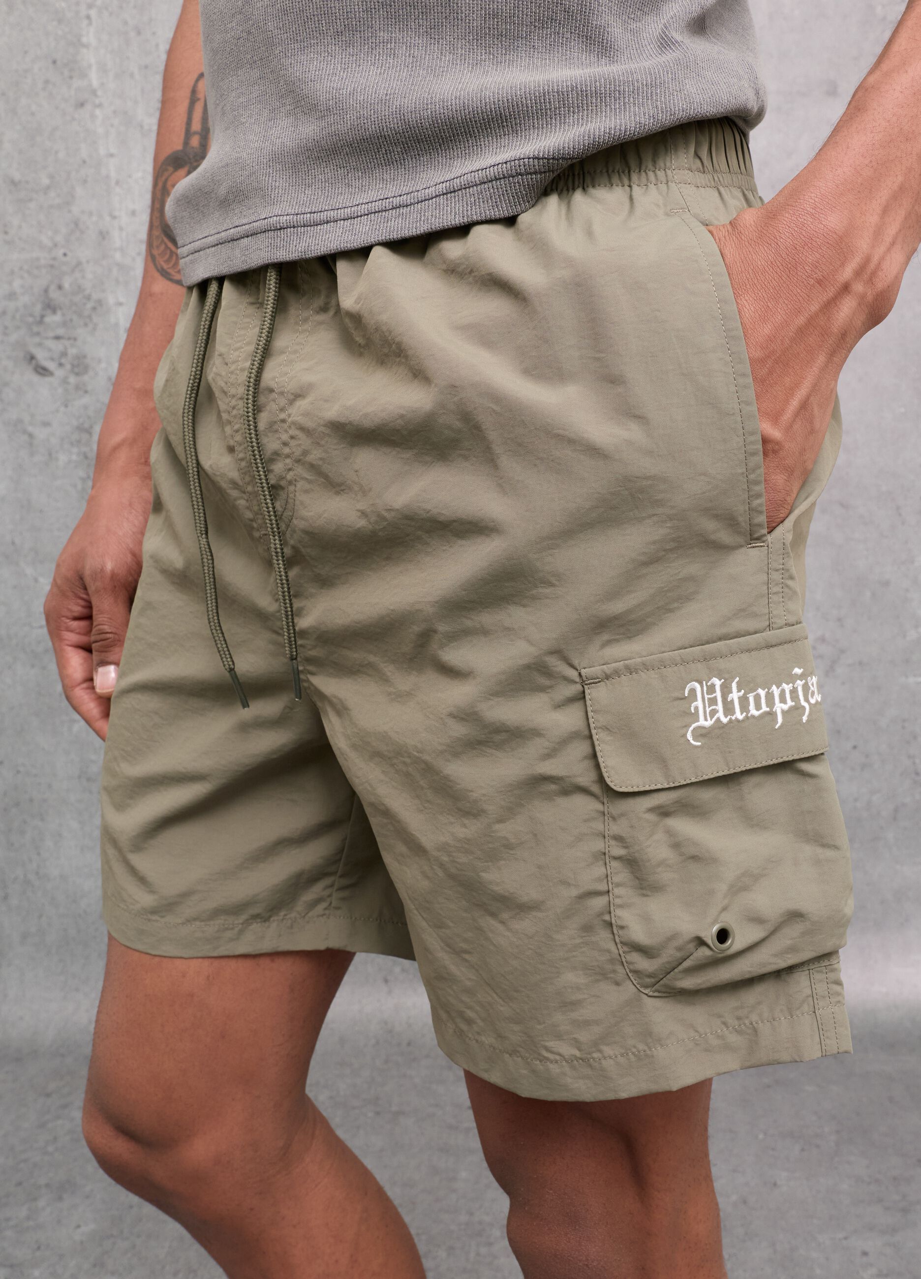Cargo Swim Shorts Military Green
