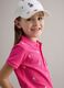 Girls' regular fit pure cotton pink polo with embroidered flowers_2