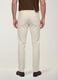 Beige slim-fit stretch cotton twill trousers_3