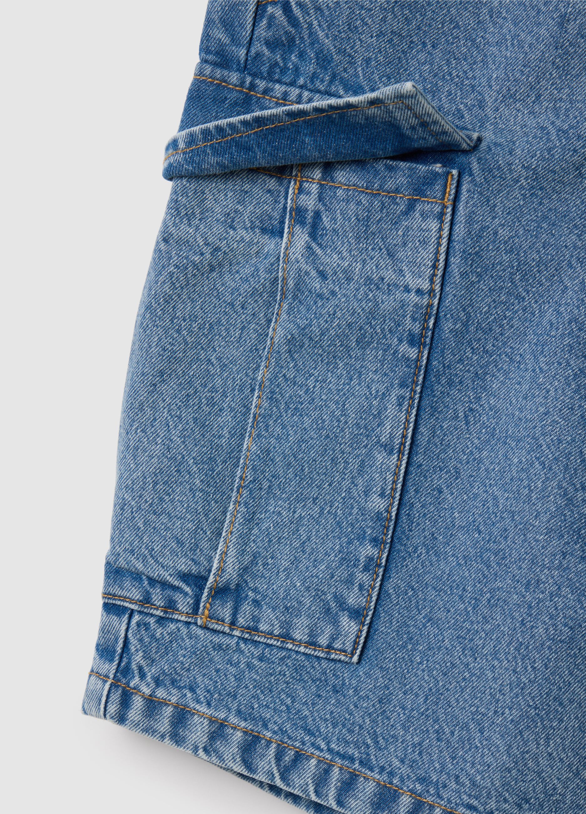 Men's Pure Cotton Wide Leg Denim Shorts