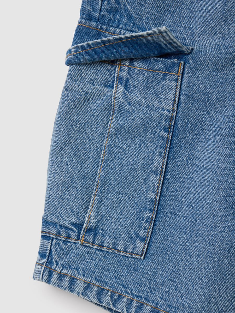 Men's Pure Cotton Wide Leg Denim Shorts_5