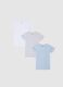 Pack of three multicolour regular fit newborn t-shirts in pure cotton_0