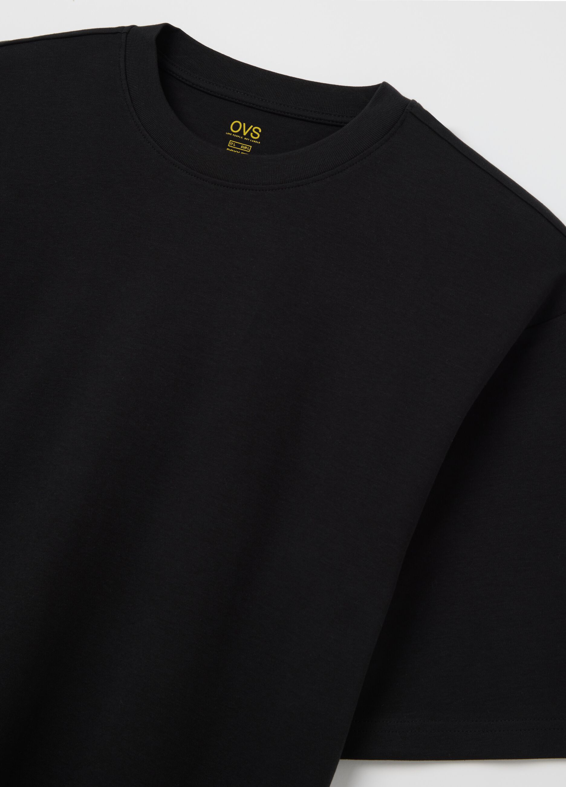 Black short sleeve cotton T-shirt