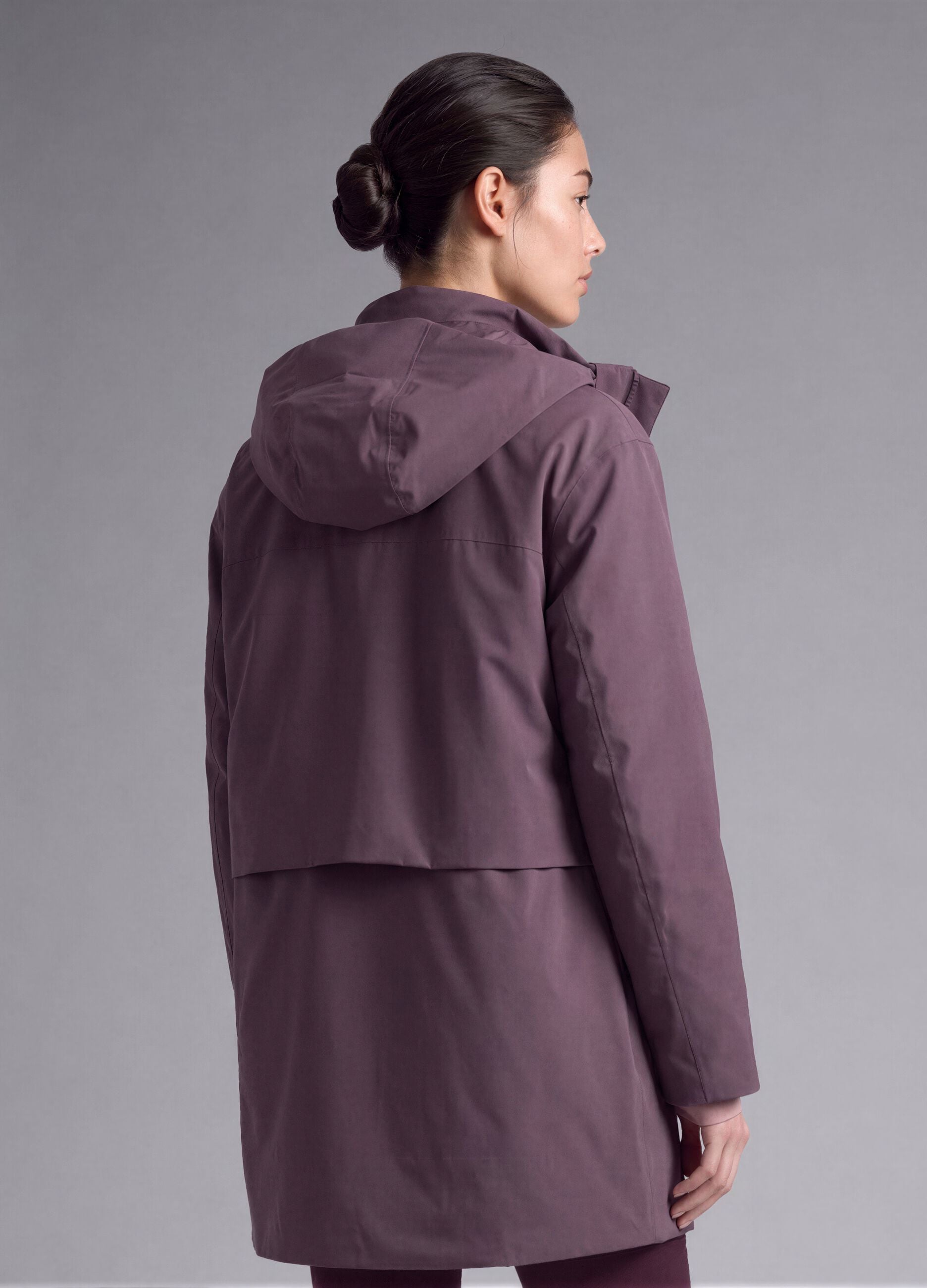 Water-repellent, breathable padded purple parka with hood ALTAVIA STUDIO