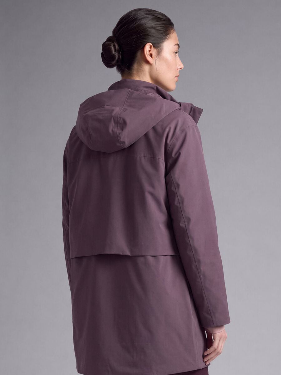 Parka viola imbottito idrorepellente e traspirante con cappuccio ALTAVIA STUDIO_2