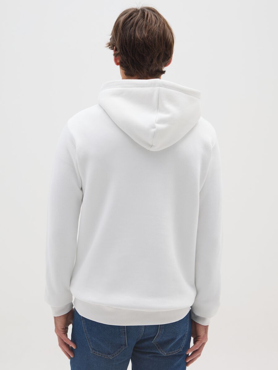 White Cotton Blend Hoodie with Hard Rock Cafe Logo_2