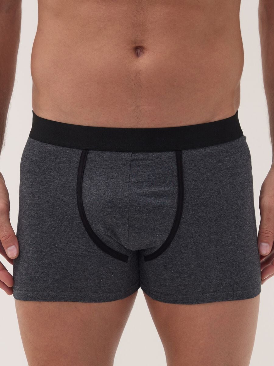 Tripack di boxer midi grigi in cotone organico elasticizzato_1