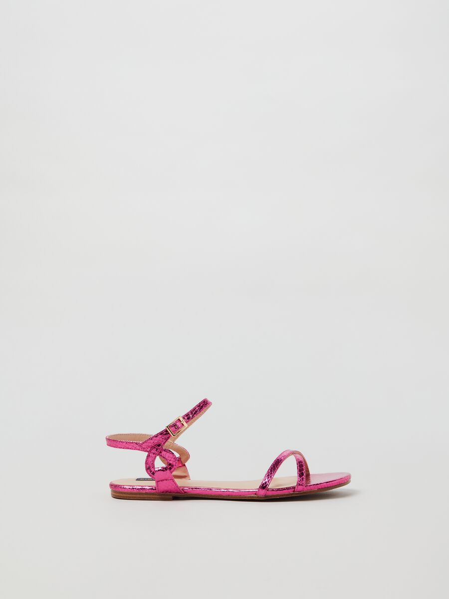 Sandali metallizzati stampa animalier_0