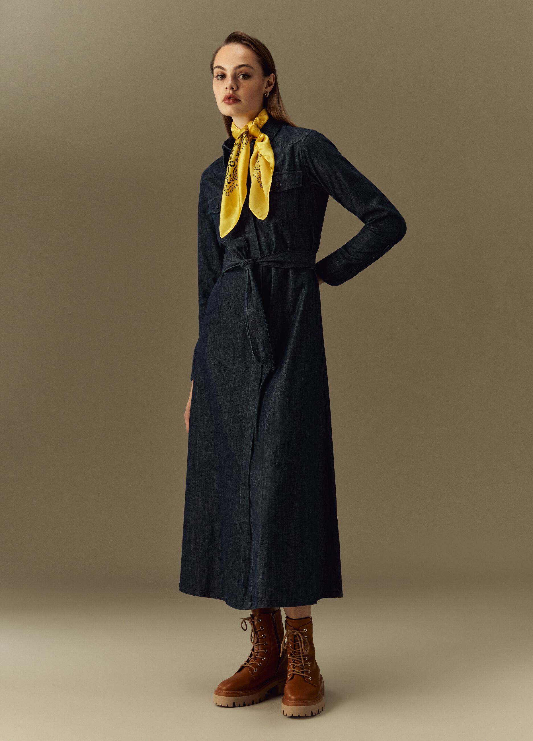 Abito chemisier in denim_0