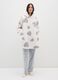 White Sherpa Dressing Gown with Grey Hearts_1