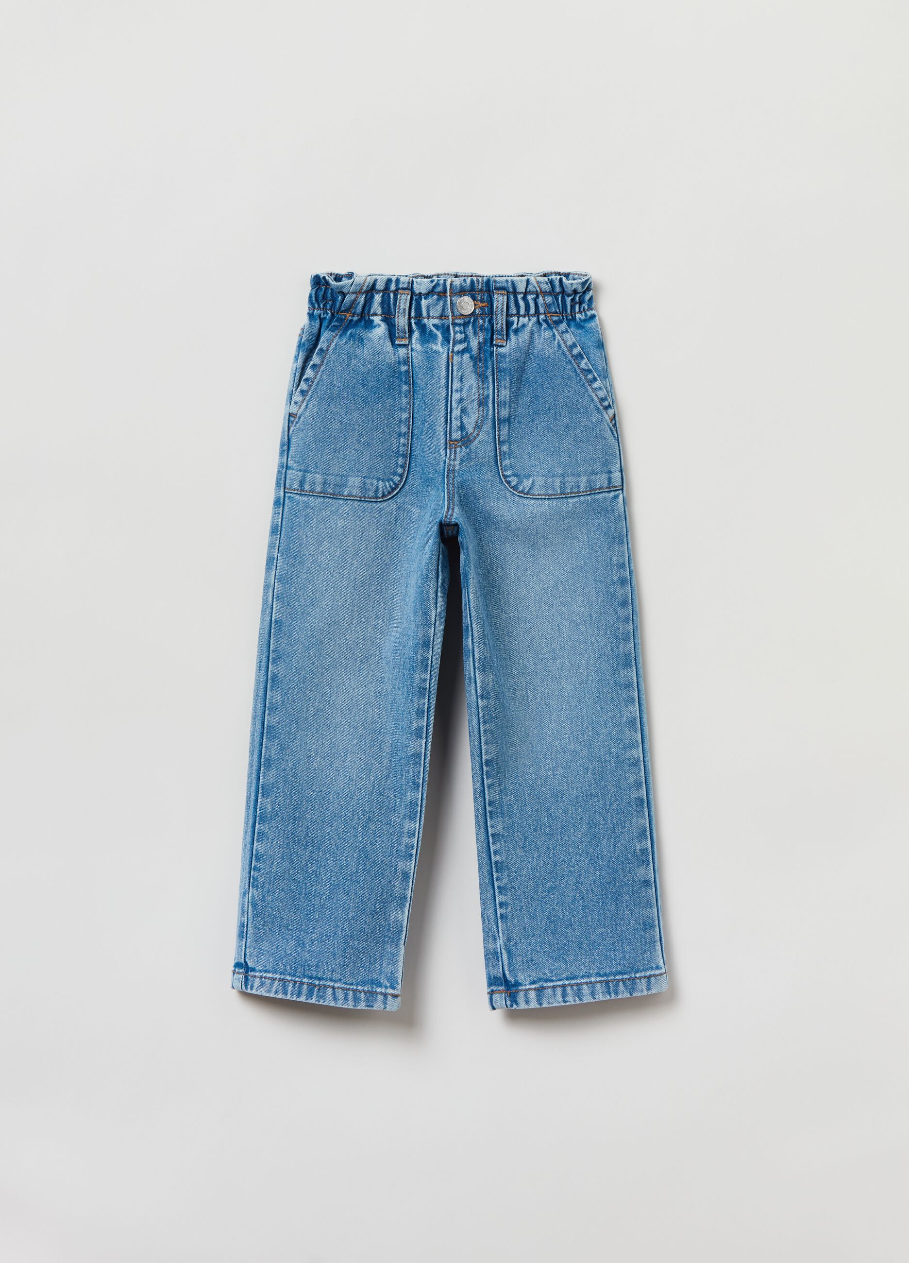 Jeans wide leg con tasche_0