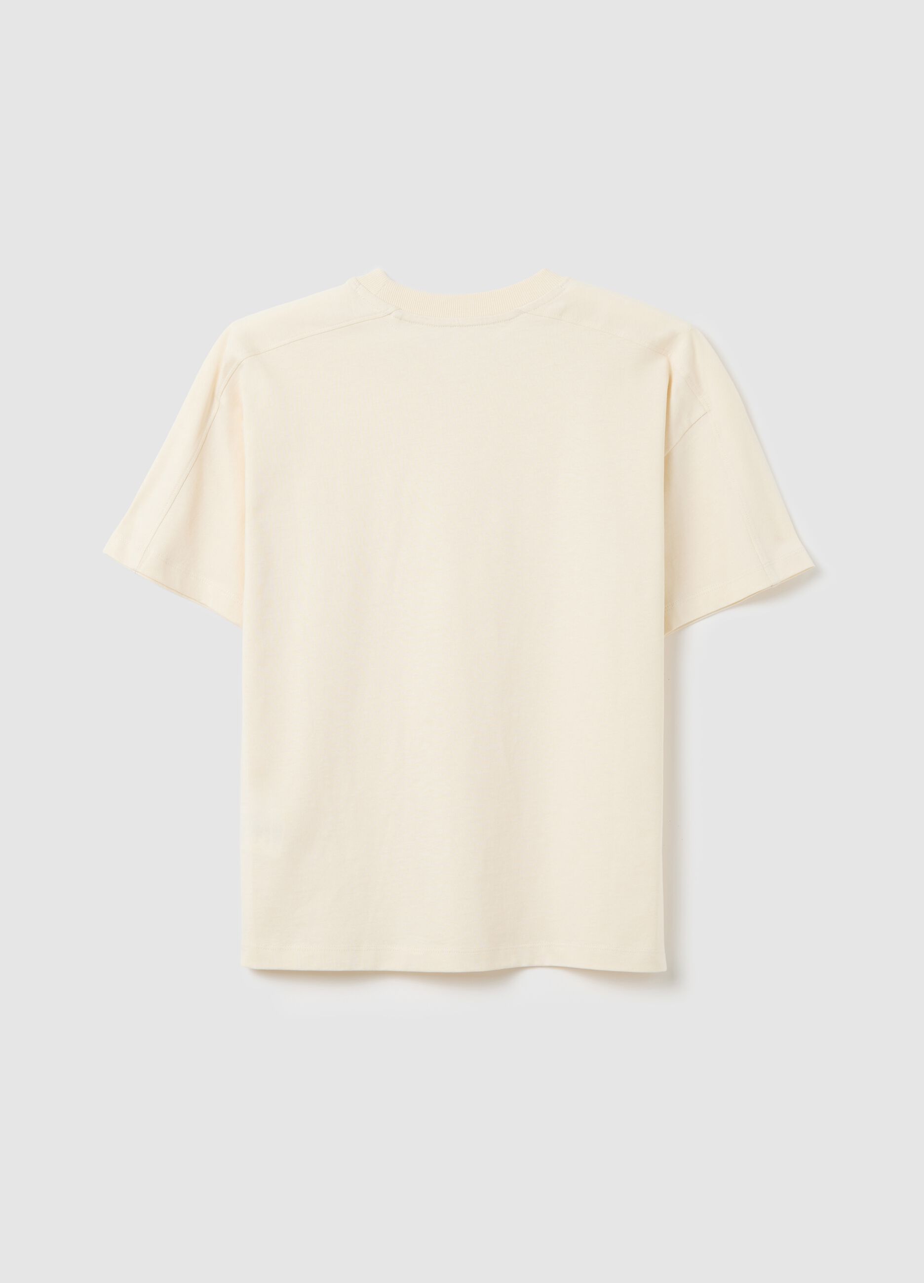 T-shirt da ragazzo in puro cotone beige regular fit