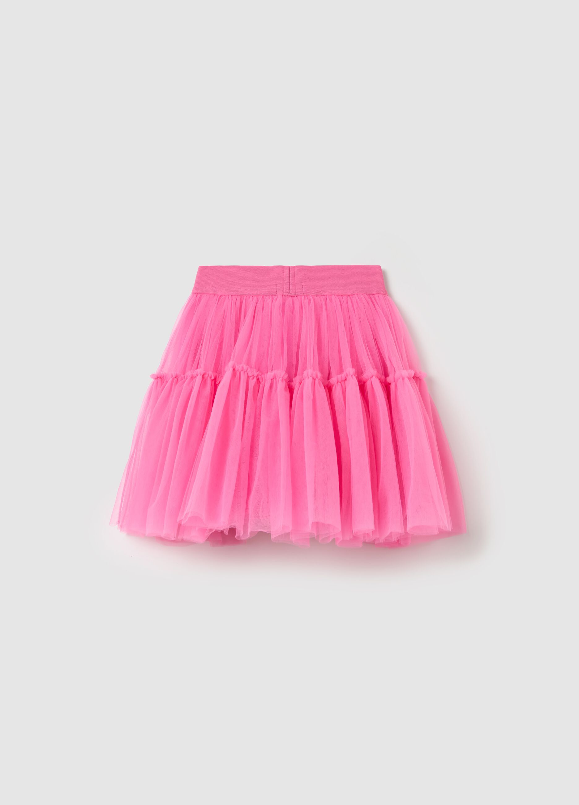 Miniskirt in tulle with flounce