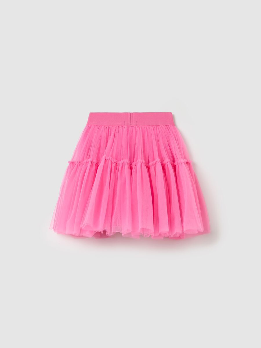 Miniskirt in tulle with flounce_1
