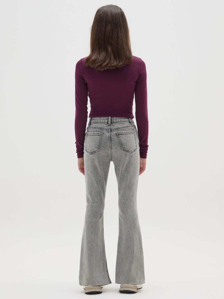 Jeans grigi flare elasticizzati_1