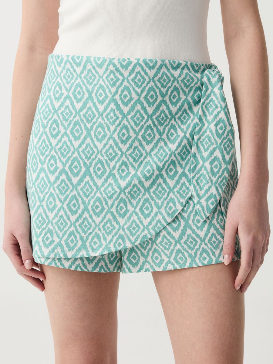 Linen and viscose skort_1