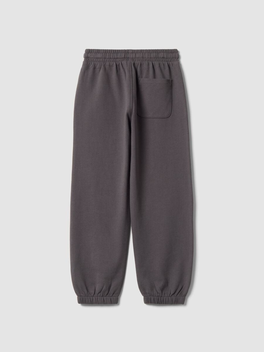 Grey jogger trousers in pure organic cotton_1