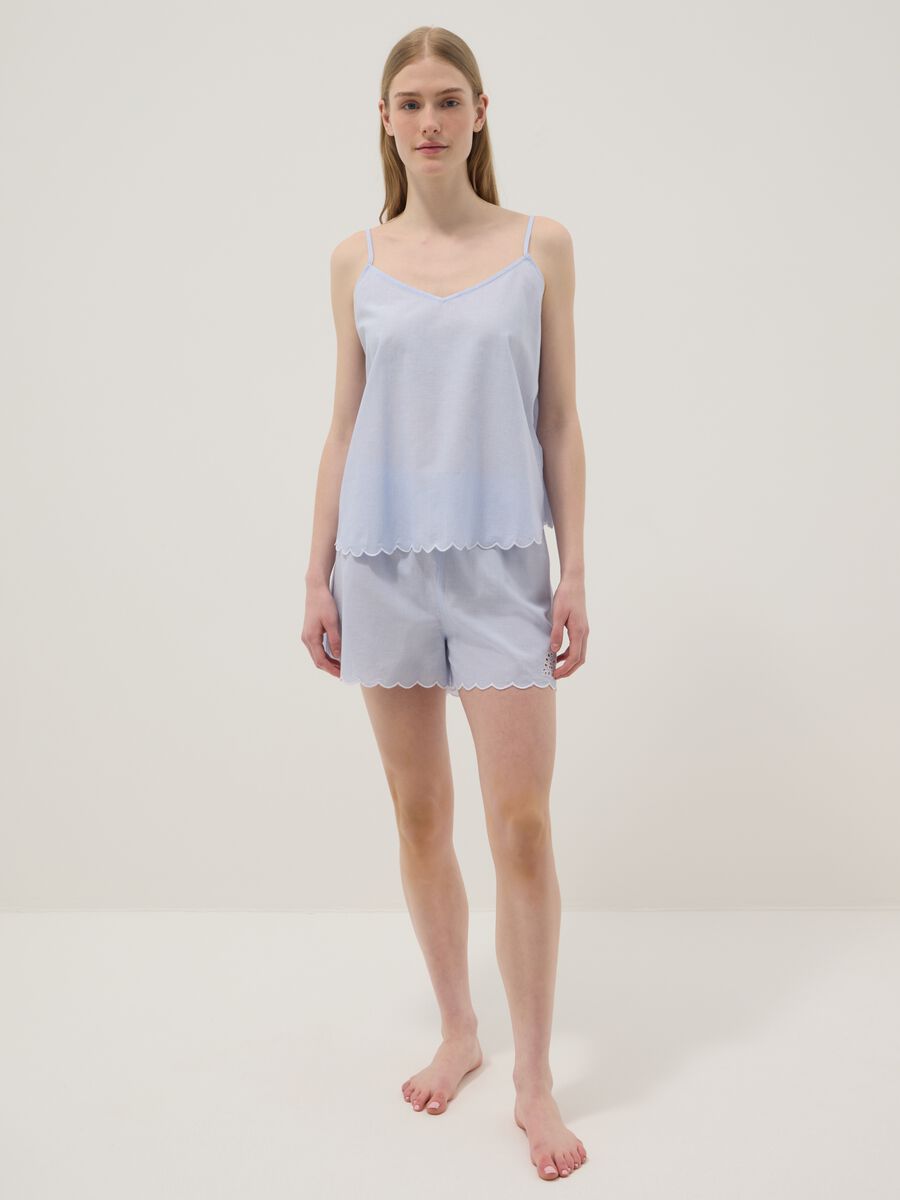 Light blue organic cotton pyjama shorts_0