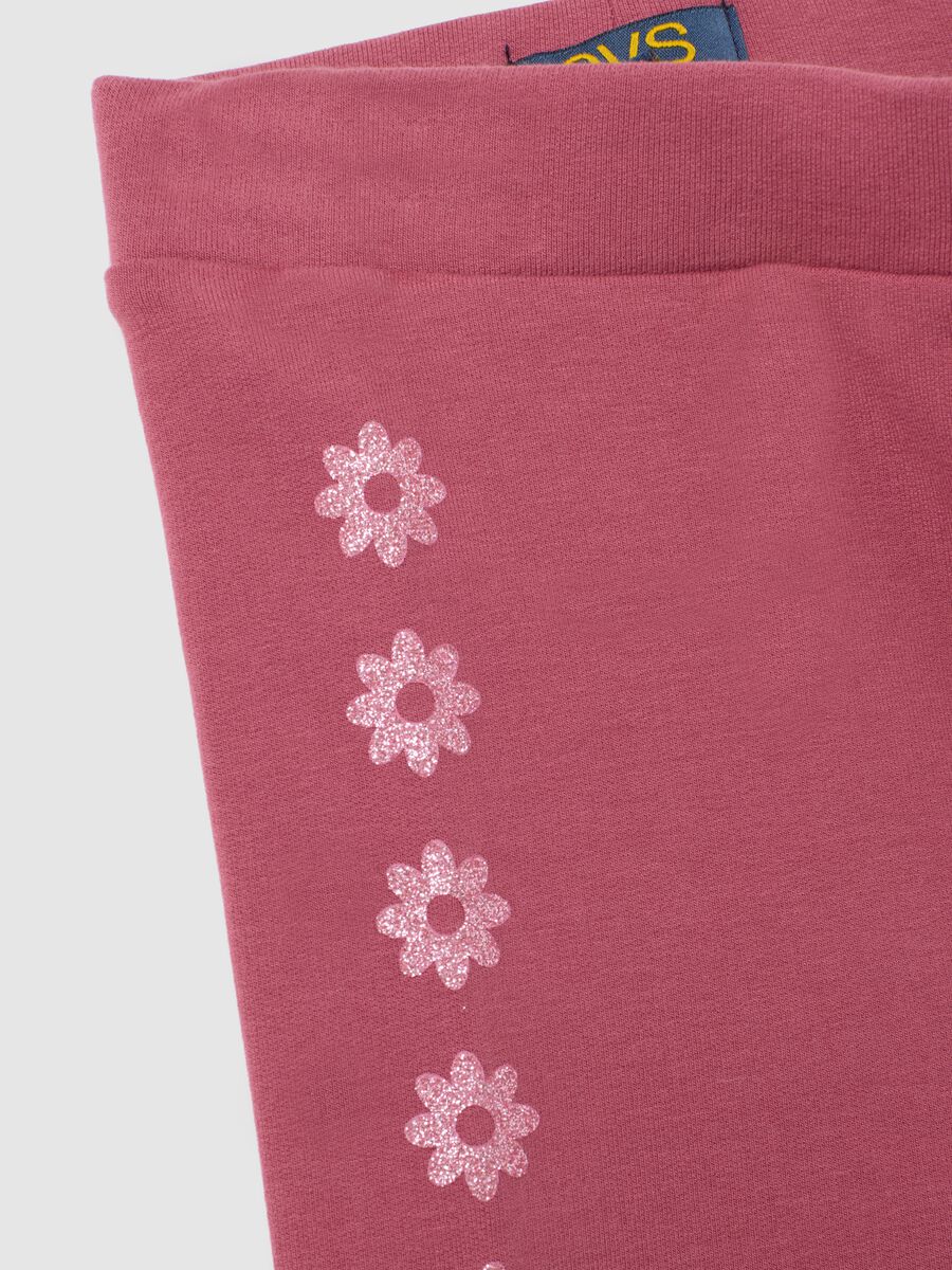 Girls' Pink Cotton Blend Skinny Fit Leggings_2