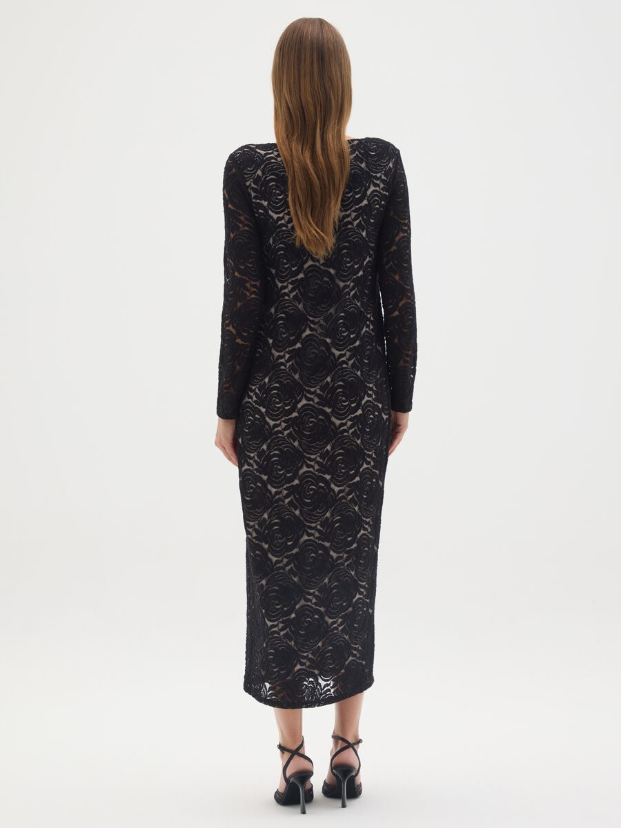 Stretch Black Lace Maternity Dress_3